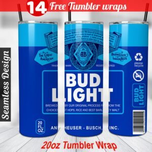 Bud Light tumbler wrap