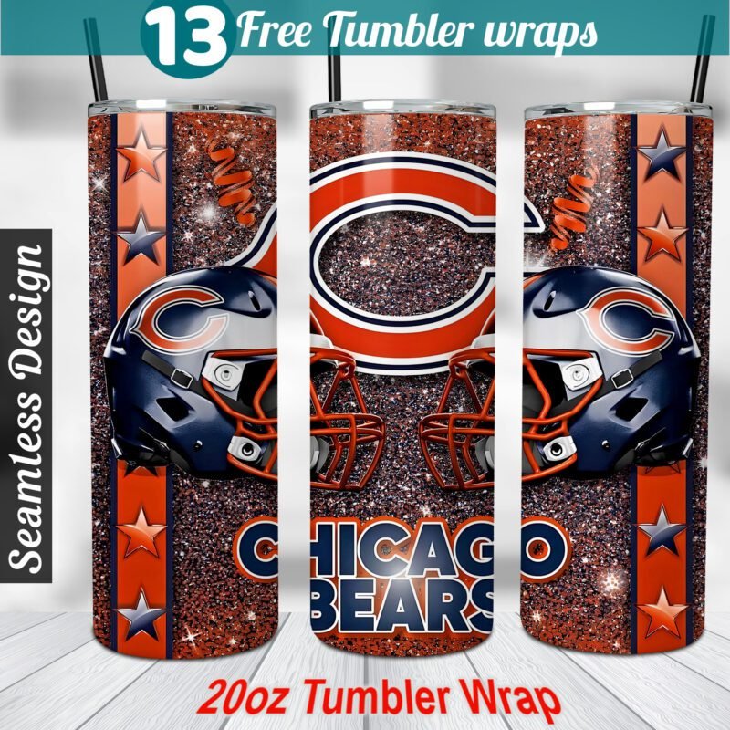 Chicago Bears tumbler wrap