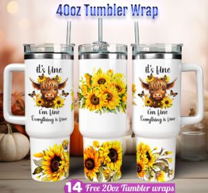 Baby Highland Sarcasm Tumbler wrap Funny 40 oz tumbler Sublimation Design