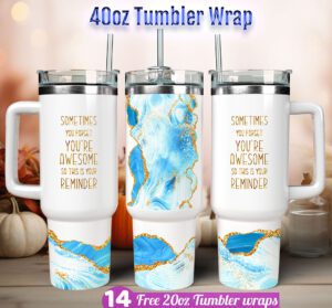 Motivational Quote Tumbler wrap Affirmative 20 oz tumbler Sublimation Design
