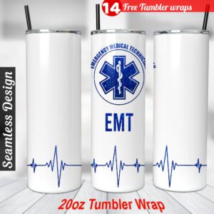 EMT Tumbler wrap 20 oz tumbler Sublimation Design