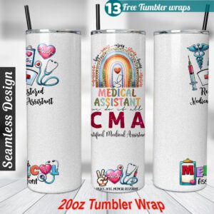 CMA Tumbler wrap 20 oz skinny tumbler Sublimation Design