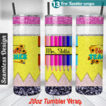 Custom teacher tumbler wrap