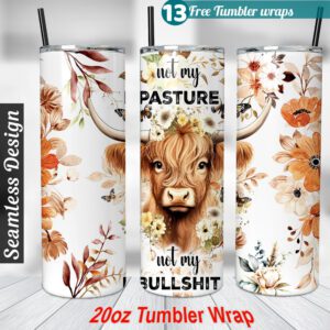 Baby Highland Sarcasm Tumbler wrap 20 oz skinny tumbler Sublimation Design